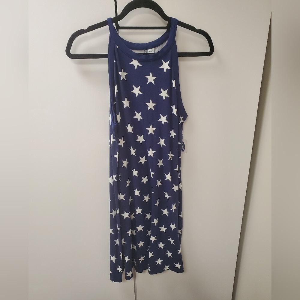 Old Navy Blue and White Halter Dress